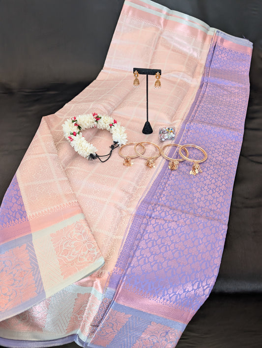Purple Designer Saree – Full Set