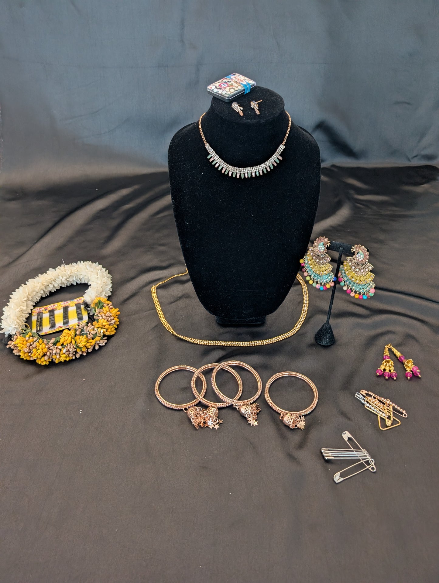 Pink Designer Saree with Silver Work & Floral Accents – Full Set