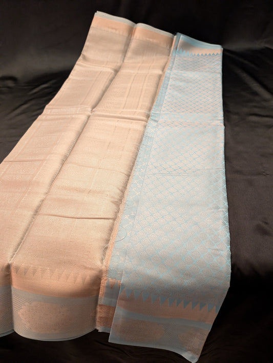 Pink Designer Saree with Teal Accent – Full Set